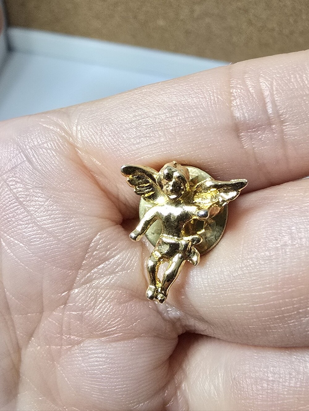 Gold Cherub Angel Pin Brooch - Women Jewelry